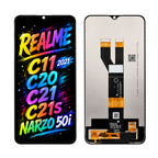 Compatible for Realme C11 2021 / C20 / C21 / C21S / Narzo 50i Screen Assembly Replacement – High Brightness & Clear Color Display