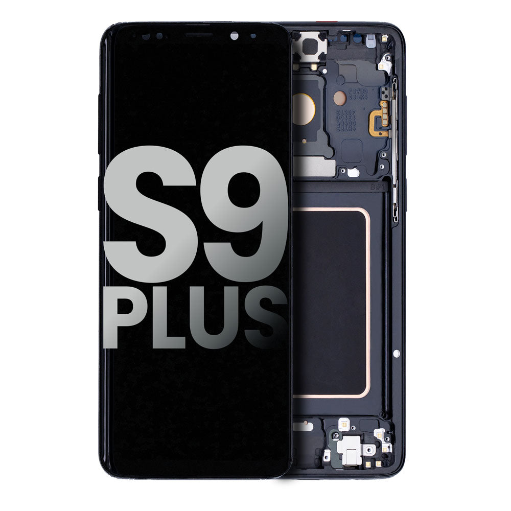 Original Samsung Galaxy S9 Plus AMOLED Display Assembly with Frame Full Screen Replacement Touch Digitizer Genuine OEM Quality Repair Component