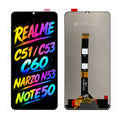 Compatible for Realme C51 / C53 / C60 / Narzo N53 / Note 50 Screen Assembly Replacement – High Brightness & Clear Color Display