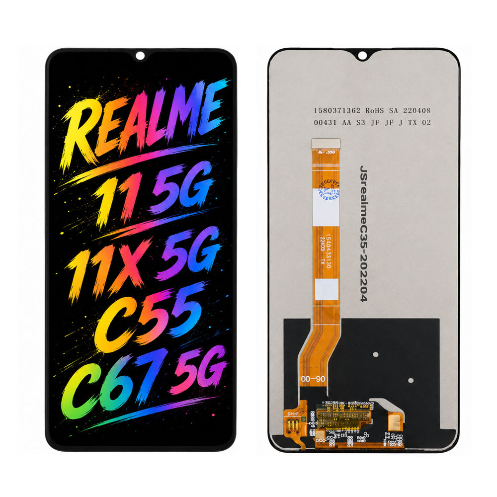 Compatible for Realme 11 5G / 11X 5G / C55 / C67 5G Screen Assembly Replacement – High Brightness & Vivid Color Display