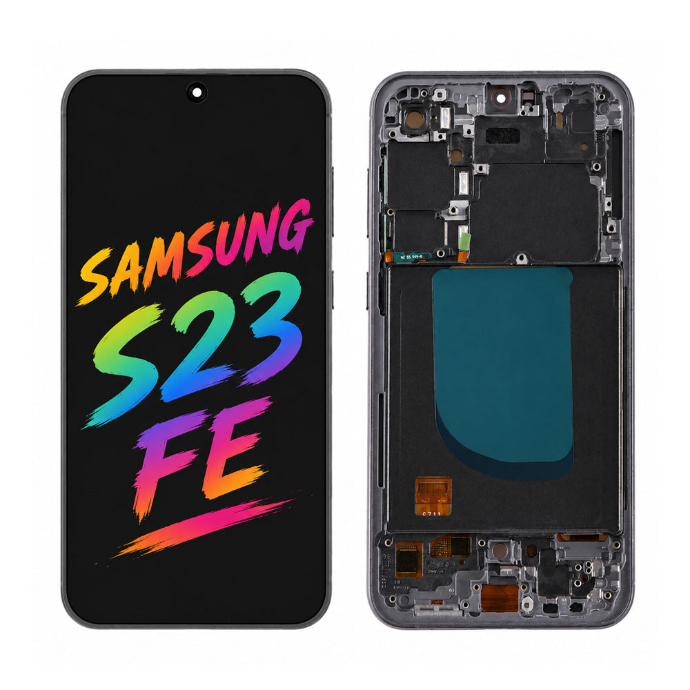 Samsung Galaxy S23 FE OLED Display Replacement Kit with Frame Full Screen Assembly Touch Digitizer Panel Durable Repair Component