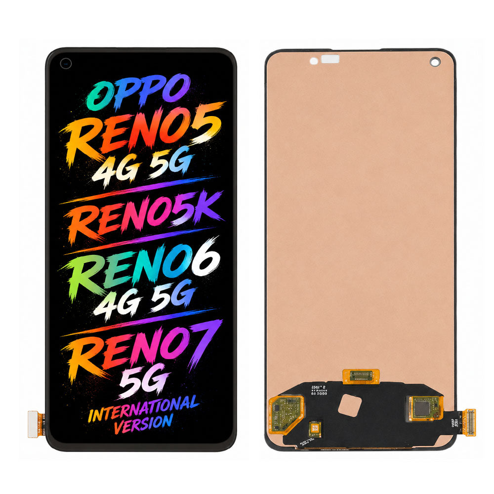 OPPO Reno5 4G/5G / Reno5 K / Reno6 4G/5G / Reno7 Global Version Screen Assembly Replacement – High Brightness & Vivid Color Display