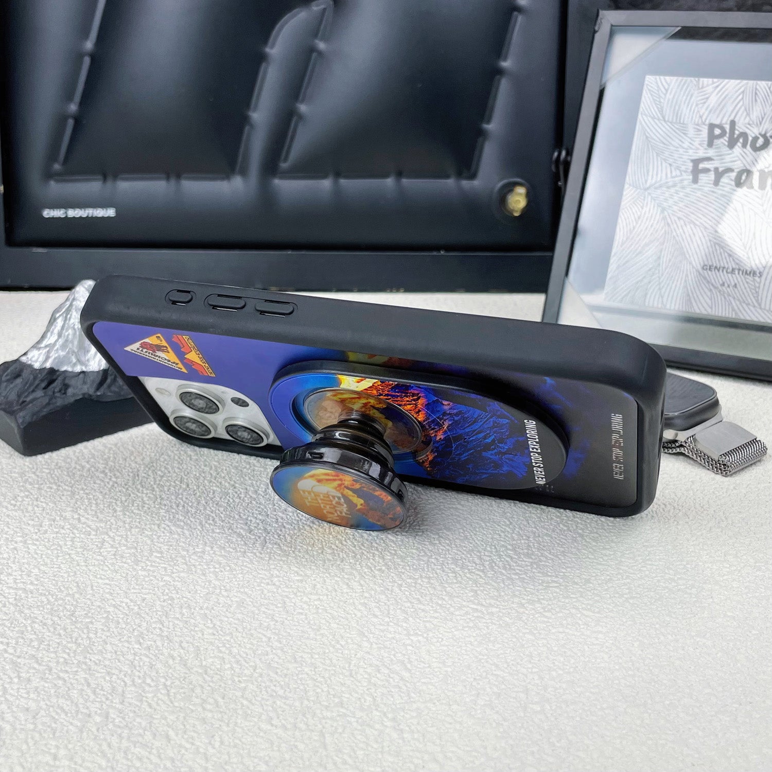 Magnetic Phone Grip Stand – Adjustable Holder for iPhone & Cases
