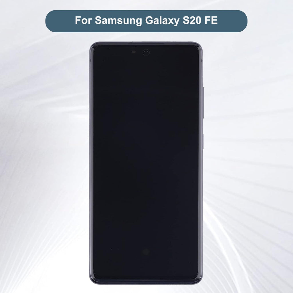 Original Samsung Galaxy S20 FE 4G AMOLED Full Display Assembly with Frame Complete Screen Replacement Touch Digitizer Genuine OEM Repair Component