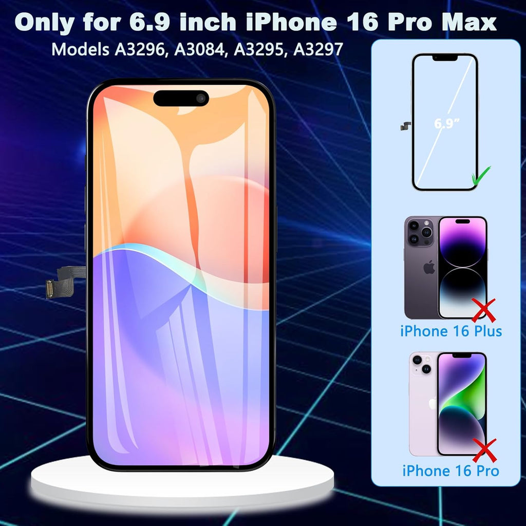For iPhone 16 Pro Max LCD Screen Replacement (In-Cell)