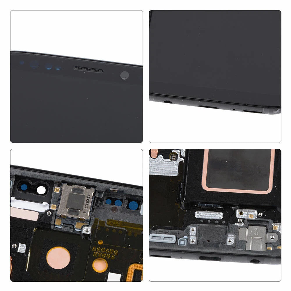 Original Samsung Galaxy S9 Plus AMOLED Display Assembly with Frame Full Screen Replacement Touch Digitizer Genuine OEM Quality Repair Component