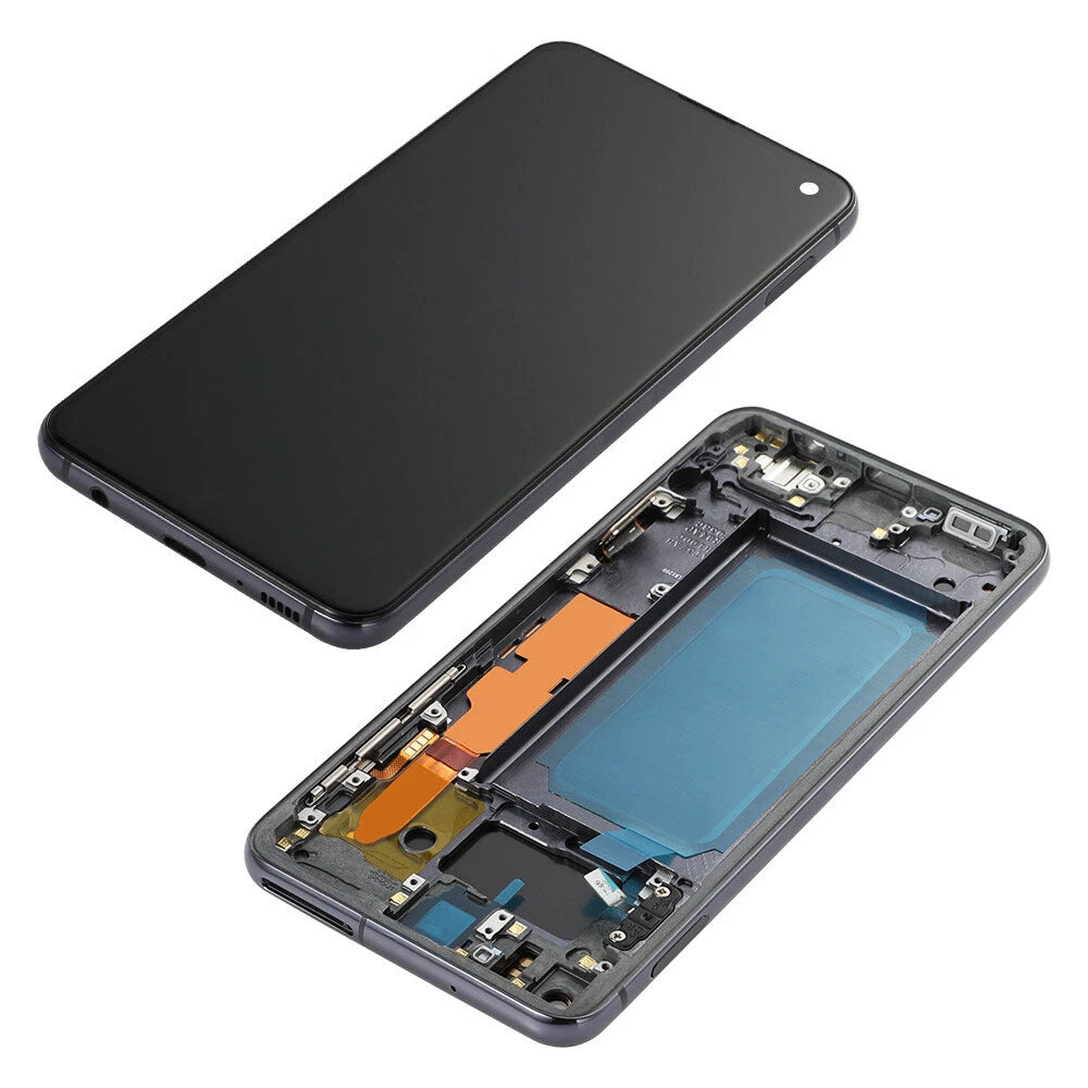 Original Samsung Galaxy S10e AMOLED Full Screen Assembly with Frame Complete Display Replacement Touch Digitizer OEM Quality Repair Part