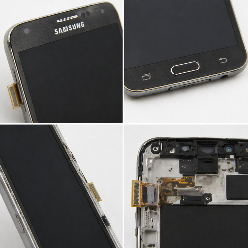 Original Samsung Galaxy S5 G900 Full Display Assembly with Frame AMOLED Screen Replacement Touch Digitizer OEM Quality Repair Component