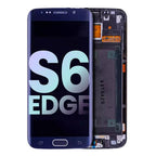 Original Samsung Galaxy S6 Edge G925 Curved AMOLED Screen Assembly with Frame Full Display Replacement Touch Digitizer OEM Grade Repair Solution