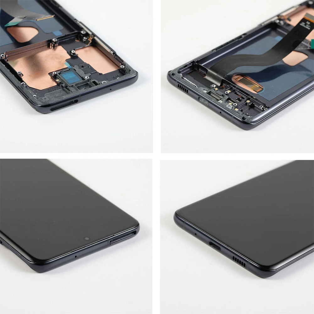 Original Samsung Galaxy S20 Plus G985 AMOLED Complete Display Assembly with Frame Preinstalled Screen Touch Digitizer Replacement OEM Premium Repair Unit