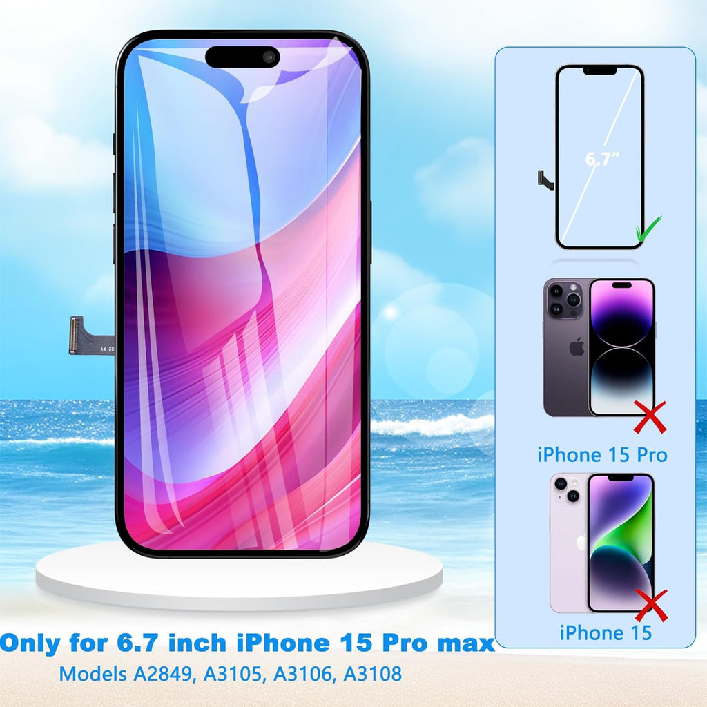 For iPhone 15 Pro Max LCD Screen Replacement ( In-Cell, IC Replacement)