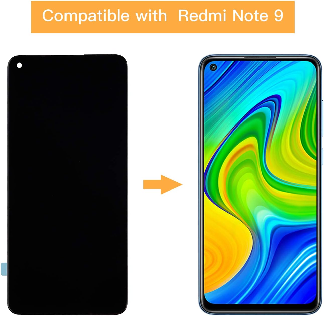 Redmi Note 9 Incell Frameless Screen Assembly HD+ – True Color & Ultra-Bright Display Replacement