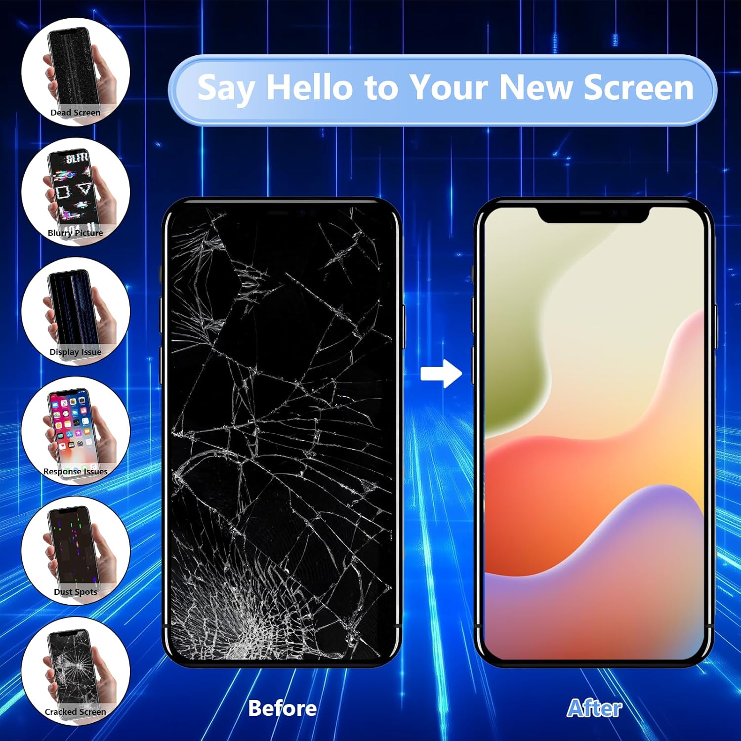 For iPhone XS Max LCD Screen Replacement (In-Cell)