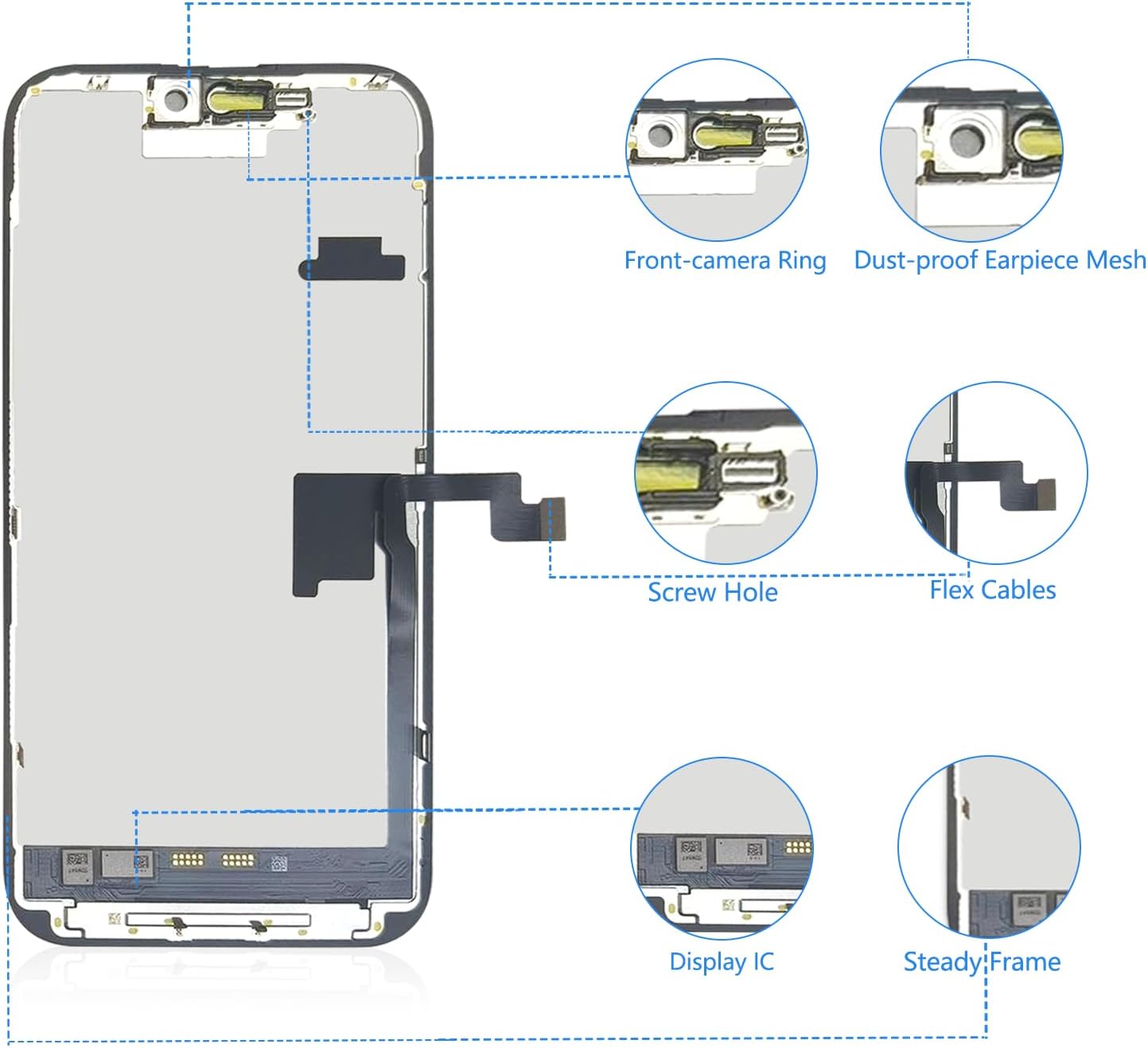 For iPhone 16 Pro Max LCD Screen Replacement (In-Cell)