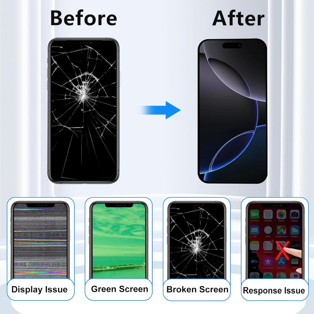 OLED Flexible Display Screen Replacement for iPhone 16 Pro Max (Soft OLED | COG | Movable IC)
