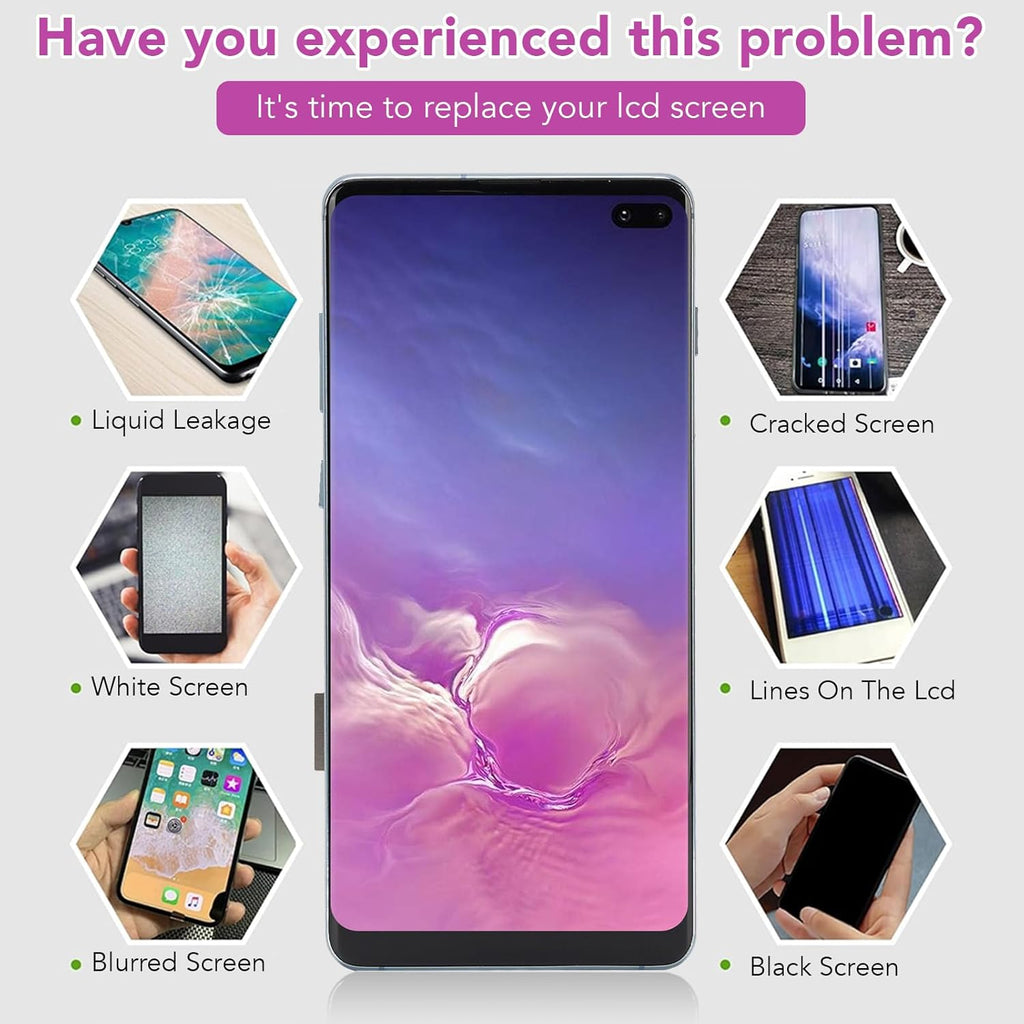 Samsung Galaxy S10 Plus OLED Screen Replacement – Soft Flexible Display Assembly (G975)