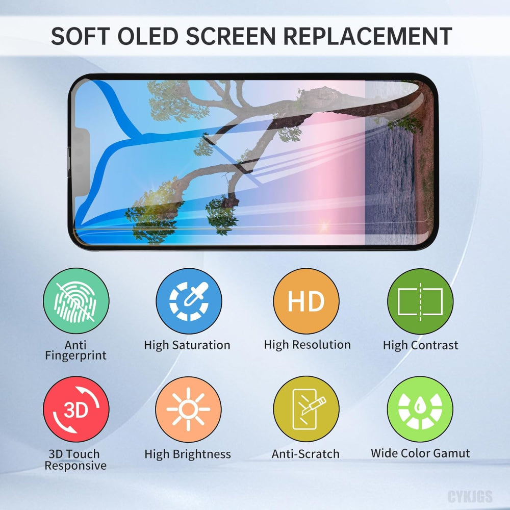 OLED Flexible Display Screen Replacement for iPhone 13 (Soft OLED | Movable IC)