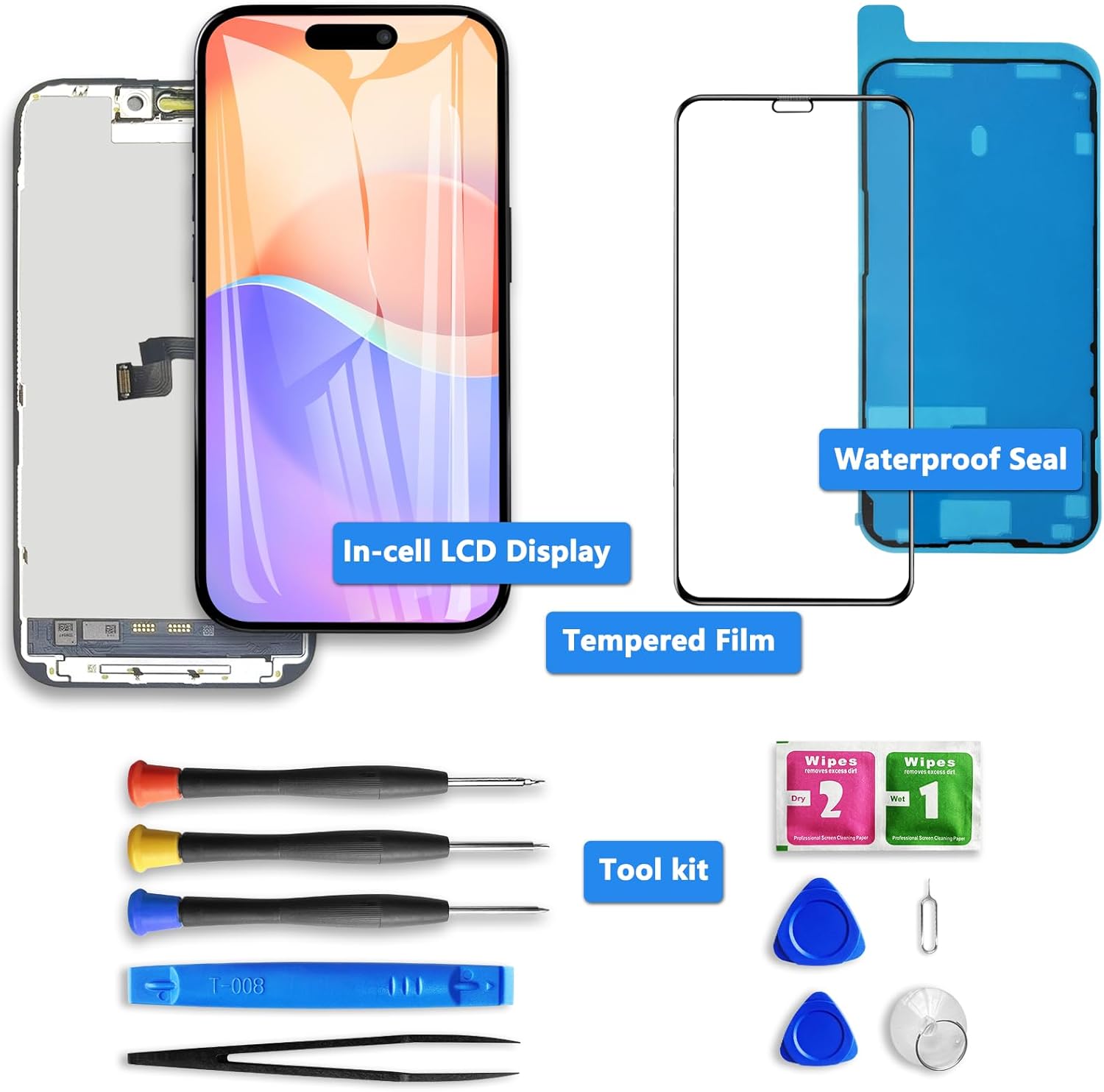 For iPhone 16 Pro Max LCD Screen Replacement (In-Cell)