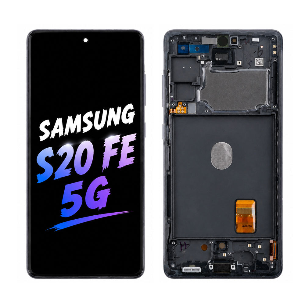 Original Samsung Galaxy S20 FE 5G AMOLED Screen Assembly with Frame Integrated Display Replacement Touch Digitizer Premium OEM Repair Solution